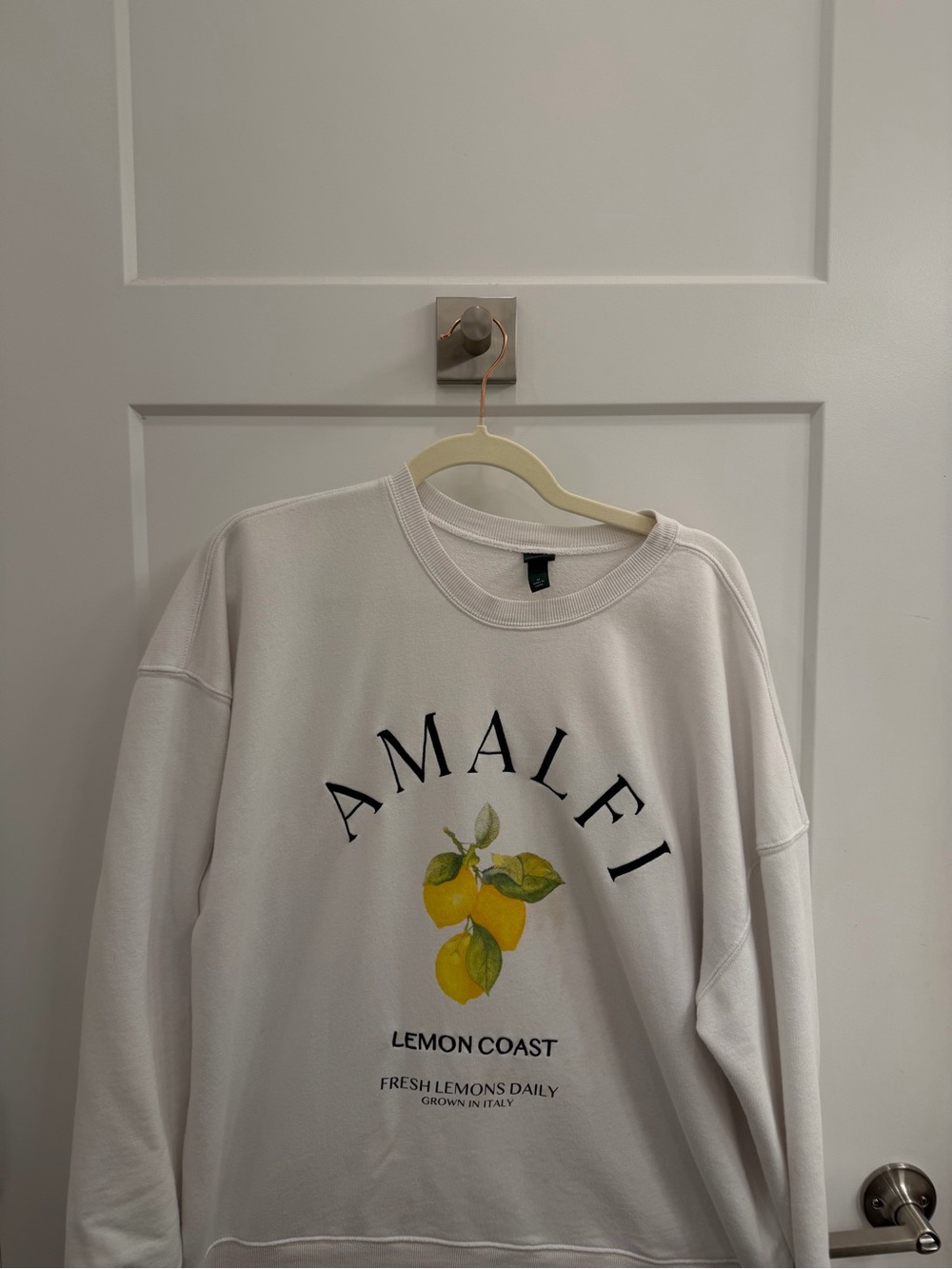 Wild Fable Amalfi Lemon Coast Graphic Sweatshirt White Oversized Crewneck Size M